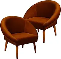 Kit 2 Poltronas Cadeira Decorativa para Sala de Espera Elegante Recepção Pés Palito MOBLAN decor (Terracota)