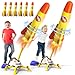 Rocket Launch Toys 2 Pack Launchers for Kids with 6 Foam Rockets Launching Outdoor Team Game Boys Girls Gifts Age 3 4 5 6 7 8 Years Old