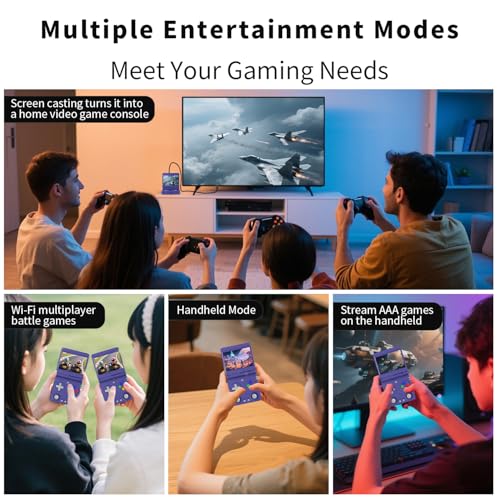 Image of Anbernic RG34XXSP Foldable Retro Handheld Game with 3.4 Inch IPS Screen Linux System Built-in 64G TF Card 5000+ Games Handheld Emulator Support 5G WiFi Bluetooth TV Output(Indigo)