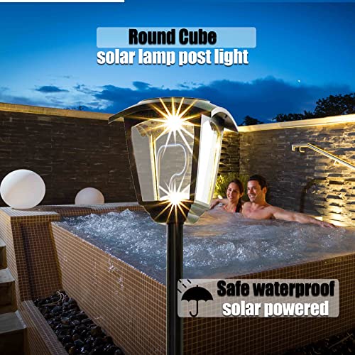 Solar Lamp Post Light Outdoor Waterproof 68" Tall Super Bright 100 Lumen Solar Pole Light Outdoor For Garden Lawn Patio Porch Backyard Pathway Driveway Usb Rechargeable Warm &White Light 2 Colors In 1 #TOP2