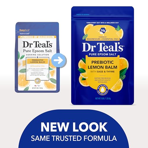 Dr Teal's Epsom Salt Magnesium Soak, Prebiotic Lemon Balm & Sage, 3 lbs - image 3