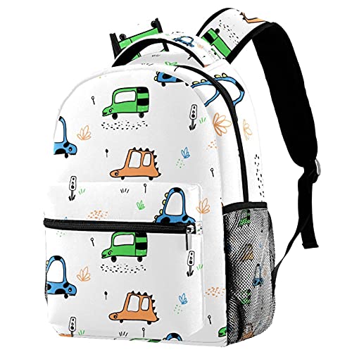 Sac à dos d'école mixte grand volume imprimé plantes tropicales casual