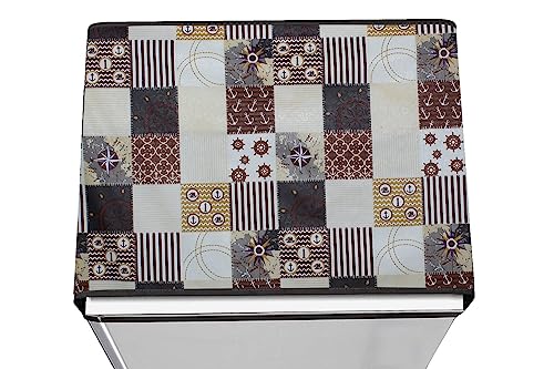 Image of Stylista Refridgerator top Cover Suitable for Samsung RT28C3452CU /HL, 236 Liter Fridge, Dimension (WXD) 65x111 CM, Compass Pattern Grey