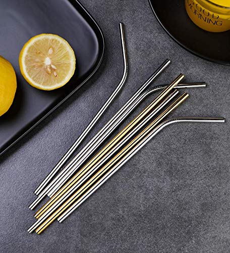 Pitillos de acero inoxidable dorados 48 pcs 26.7 cm miniatura 5