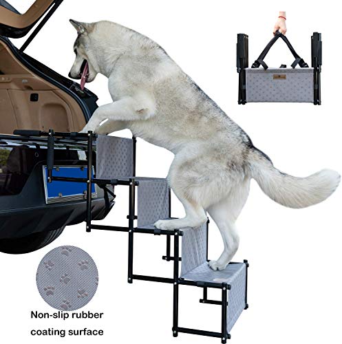 YEP HHO 4 Steps Upgraded Folding Pet Stairs Ramp Lightweight Portable Cat Dog