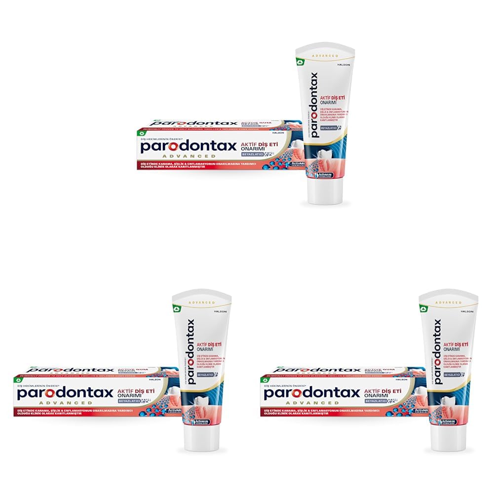 Parodontax Aktif Diş Eti Onarımı Beyazlatıcı Diş Macunu 75 ml (3 paketi)