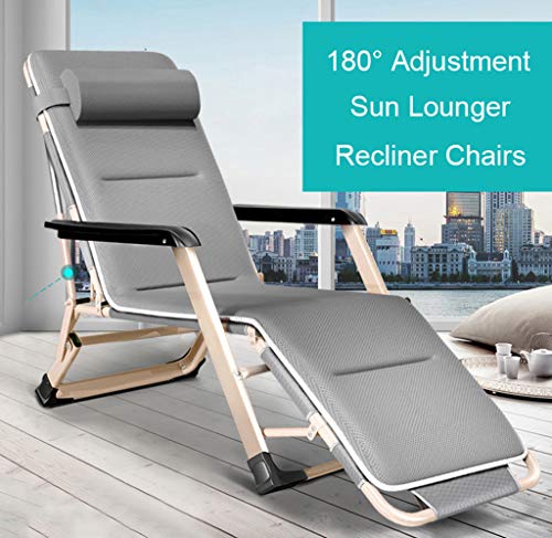 Chaise zéro gravity pliante bleu FANDIAO pour jardin et camping - 4