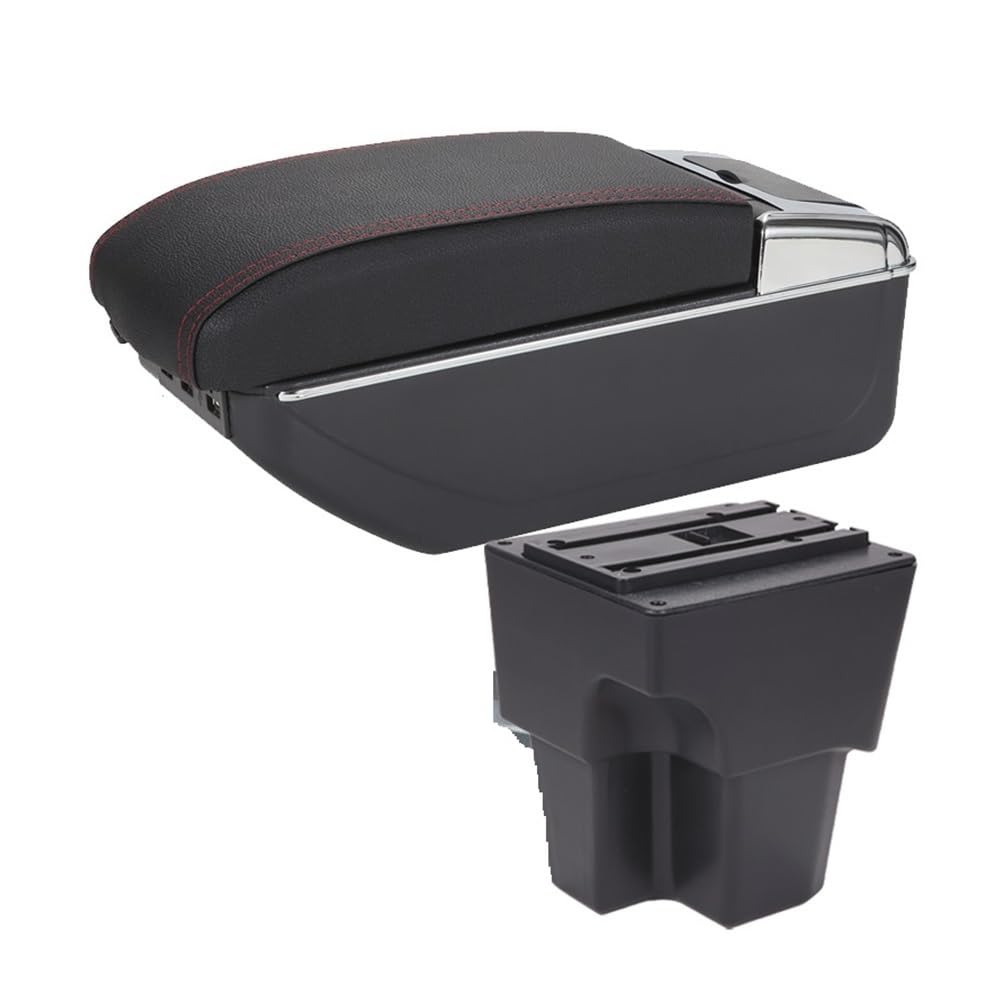 Aierdeyp B1 Black Red 7Usb Car Armrest Box For Vw For T-Cross 2025