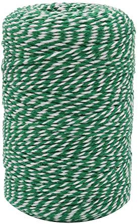 Tenn Well Green and White Twine, 656 Feet Cotton Bakers Twine Perfect for Baking, Butchers, Crafts Wrapping