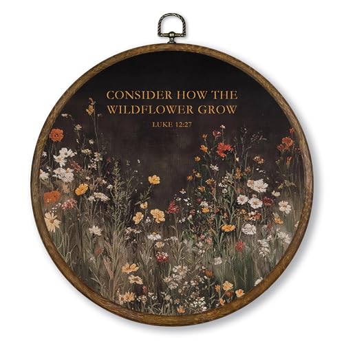 Qskjre Dark Floral Wildflowers Wall Art Decor, Christian Moody Botanical