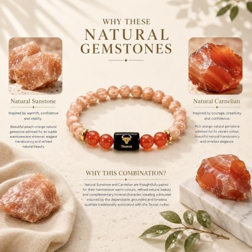 Image of Zodiac Bracelet for Men & Women | 12 Zodiac Signs & Rashi Collection | Natural Crystal Bracelets | Lab Tested Natural Stones | Premium Gift Box & Velvet Pouch