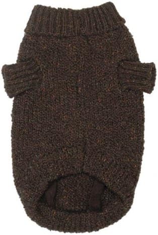 Zack & Zoey Marled Yarn Basic Knit Dog Sweater, X-Small, Brown