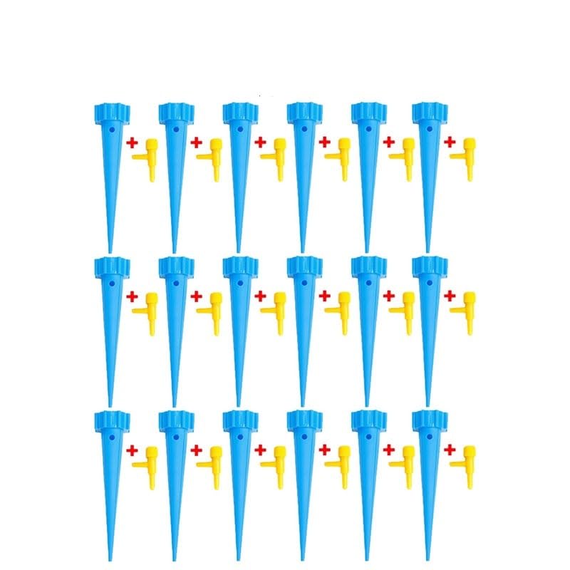 6-24pcs Auto Adjustable Drip Spike Water Bottle Irrigation System Self Dripper Automatic Device Indoor Plant(Blue-24Pcs)