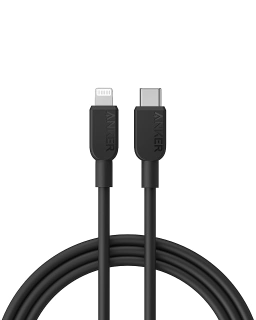 Anker USB C to Lightning Cable, 310 USB-C to Lightning Cable(Black, 6ft), MFi Certified, Fast Charging Cable for iPhone 14 Plus 14 14 Pro Max 13 13 Pro 12 11 X XS XR (Charger Not Included)