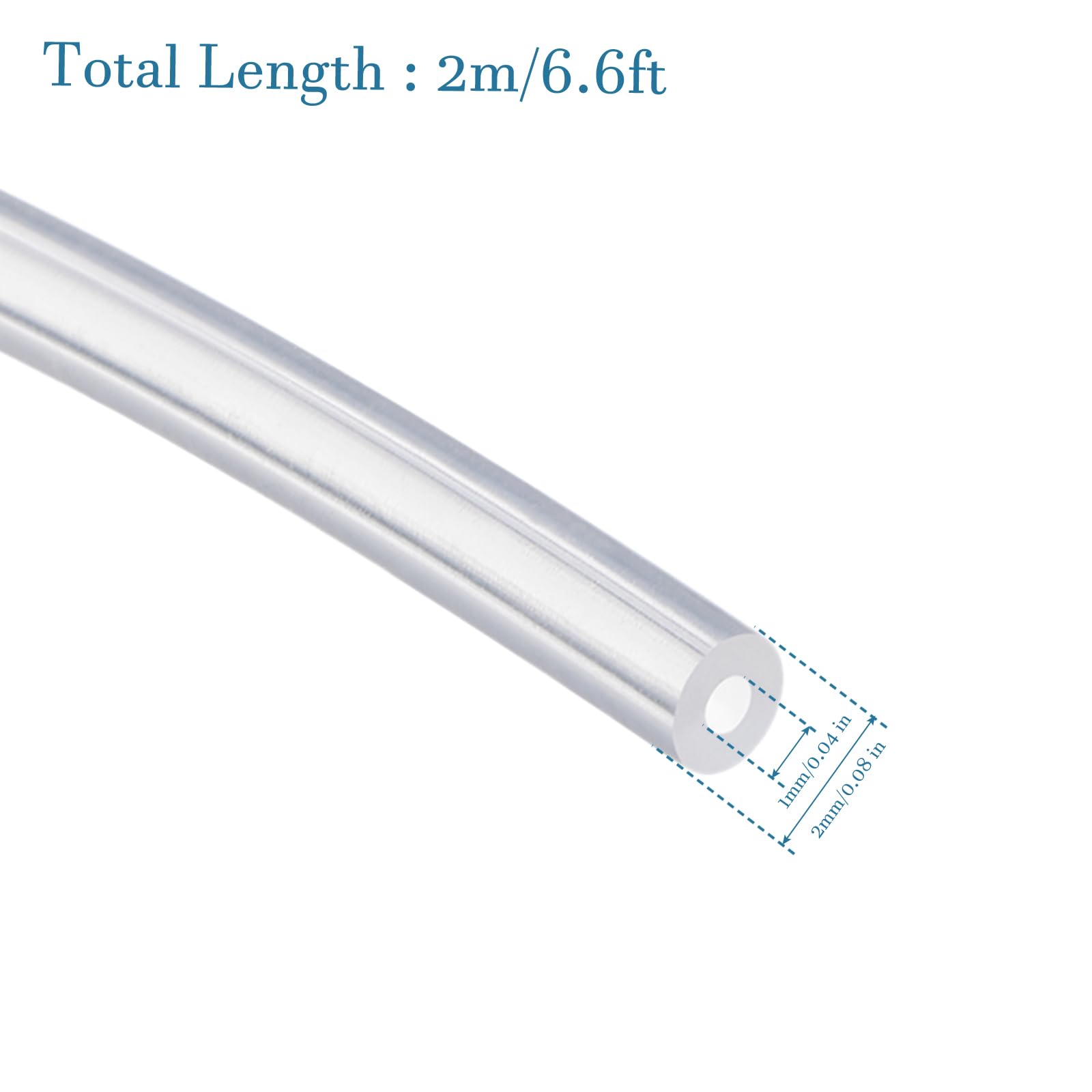 QUARKZMAN 1mm x 2mm x 2m Tubo in Silicone Trasparente Alta Temperatura, Resistente per Attrezzature Industriali Elettroniche Tubazioni Acqua