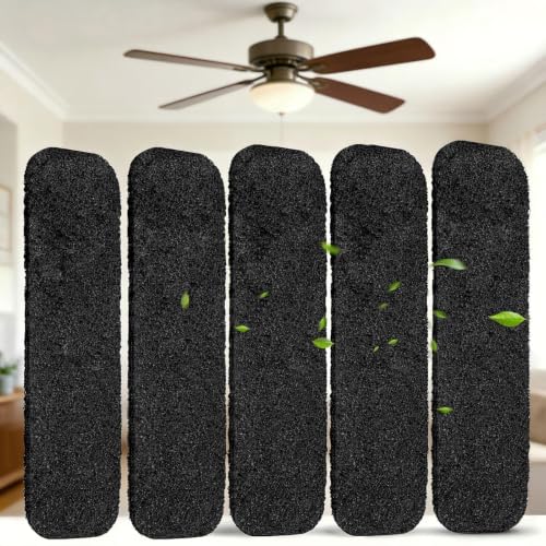 Image of Ceiling Fan Filters for Blades, 5Pcs Activated Coconut Shell Carbon Ceiling Fan Air Purifier Pads, Easily Sticks Unscented Air Filters for Common Household Contaminants | Air Purifier Pads, Unscented, Easy Stick-On, Household Contaminants, Common Use