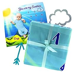 Monthly Baby Milestone Blanket Girl and Boy – 50X50 Inches – Includes 2 Free Frame Markers- Milestones for Unisex New…
