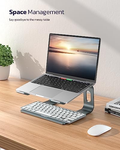 image for Nulaxy Laptop Stand, Ergonomic Aluminum Laptop Computer Stand, Detacha