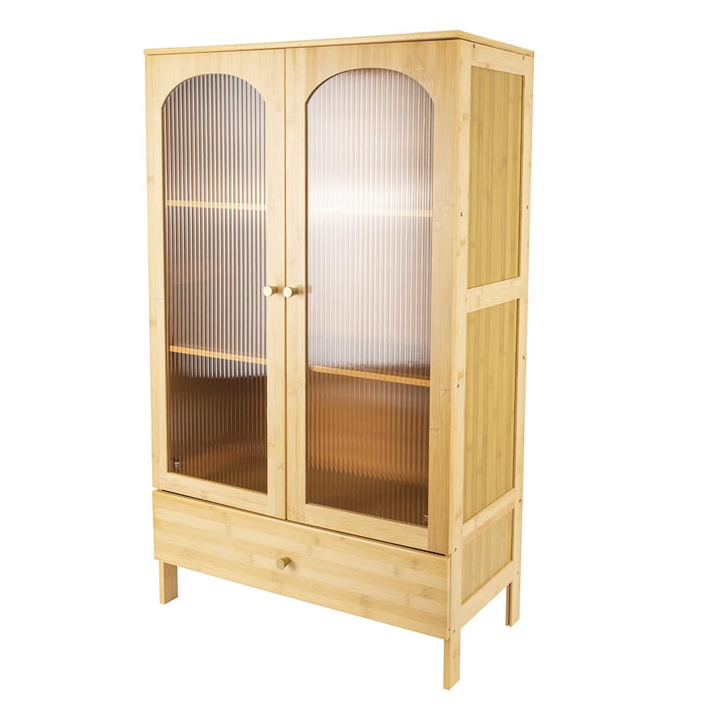 Armario de buffet con puerta de cristal para proteger tu vajilla del polvo