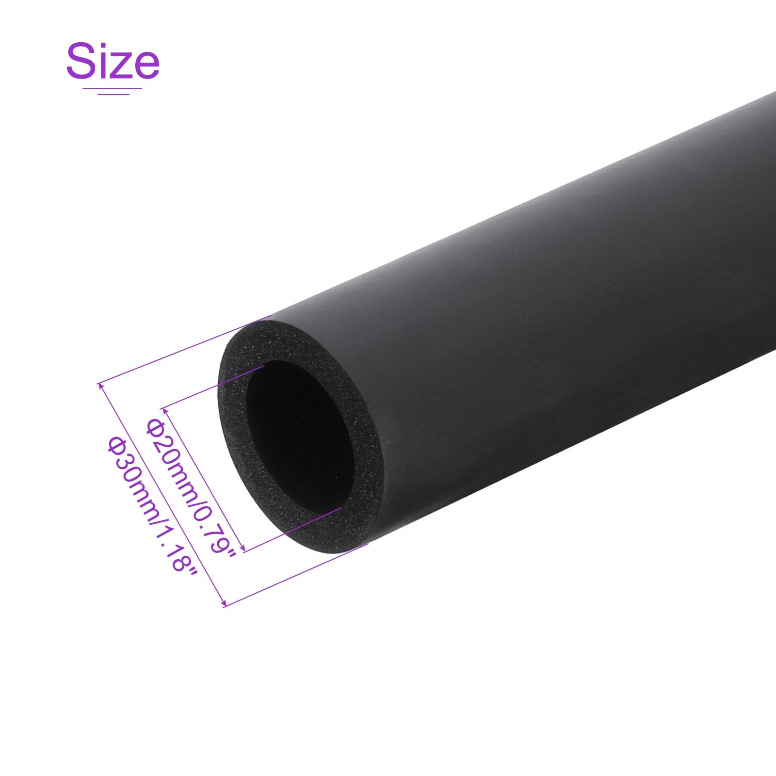 DMiotech Pipe Insulation Tube 20mm ID x 5mm Thick 5.7ft Foam Grip Wrap Closed Cell Foam Tubing Non-Slip for Utensil Tools Handle Support 1.75m - Image 3