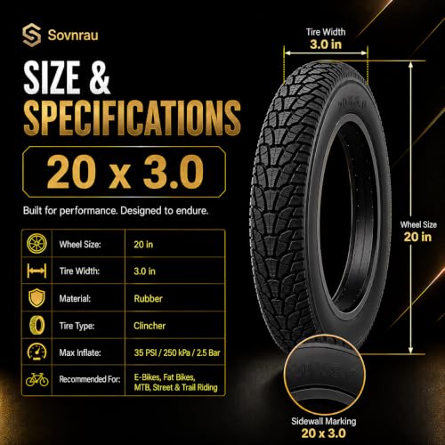 Sovnrau 20x3.0 Foldable E-Bike Tire Set