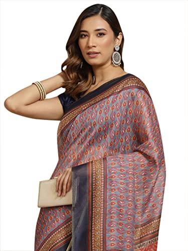 Image of Amazon Brand - Anarva Women's Kalamkari Saree With Blouse Piece