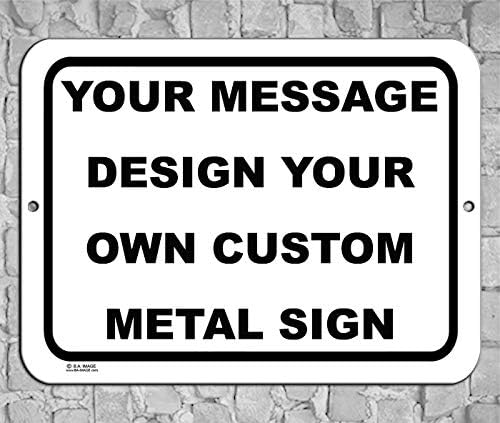 Personalized custom White 007 Aluminum Metal Sign With Your Name! (9x12 White w/Black, Horizontal)