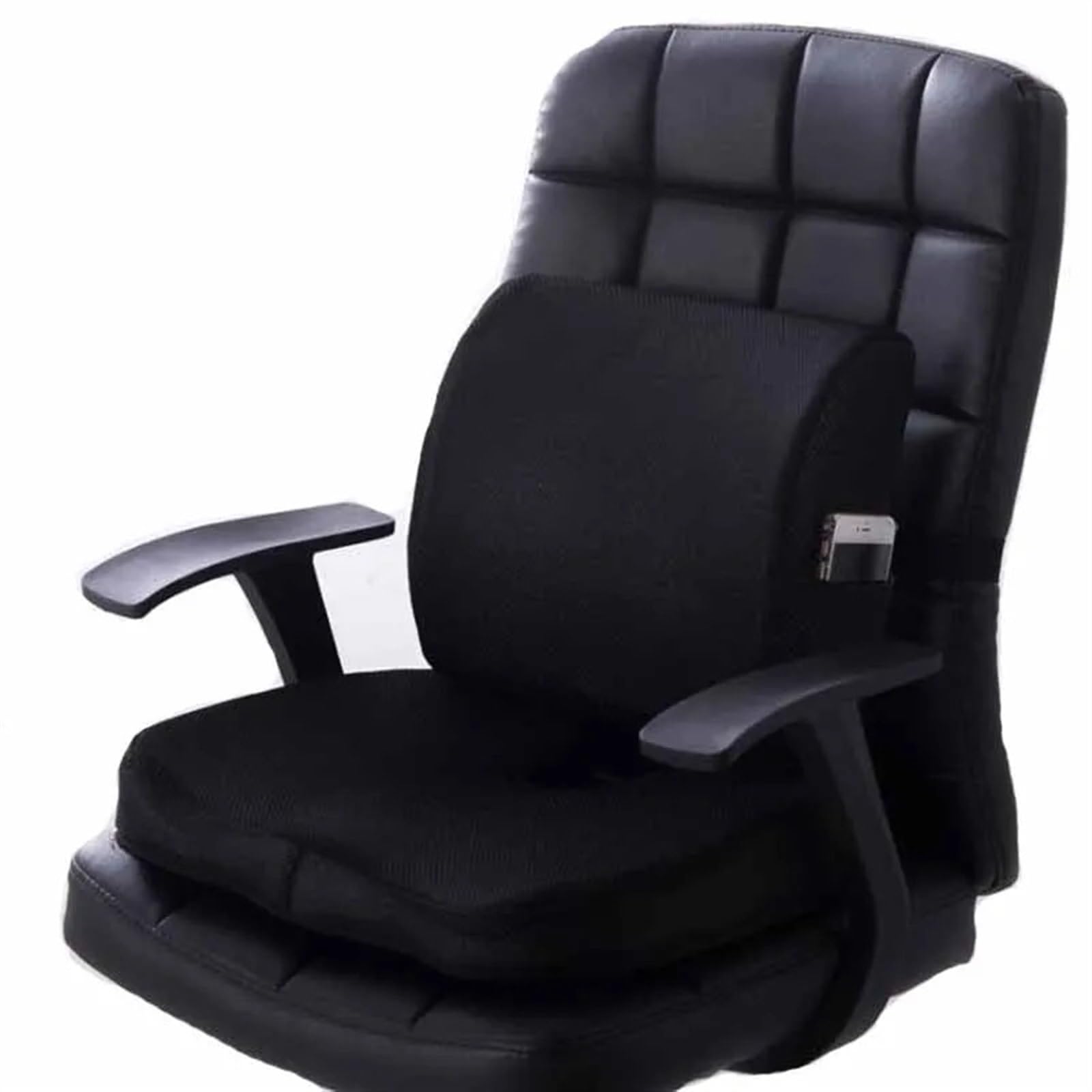 Cojín para coxis Cojín de Asiento Cojín para asiento de coche, silla de masaje ortopédica de espuma con memoria para coxis, almohadas con respaldo, oficina, estudiante para dormitorio(Black,Bolster)