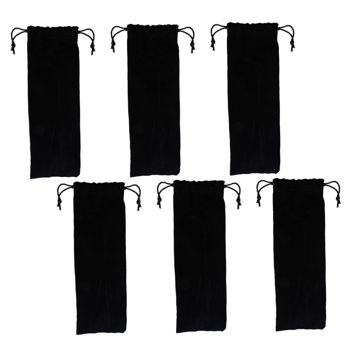 OKUMEYR 6pcs Flannel Pouch Bag for Stainless Steel Straws Carrying Case Lunch Box Fork Spoon Holder