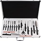 COVVY Culinary Carving Peeling Tool Set 18PCS Kitchen Vegetable Food Fruit Cake Carving Knife Set with Portable Carrying Case