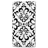 HGOD DESIGNS Black Floral, Vintage Flower Paisley Design Black and White 100% Cotton Soft Bath Hand Towels for Bathroom Kitchen Hotel Spa 15inX30in