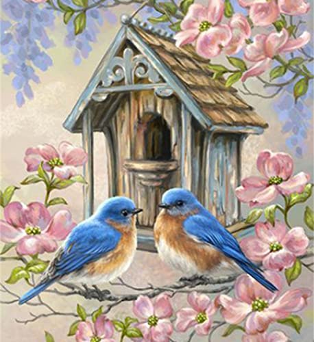 Point de Croix Oiseaux et Fleurs pour Décoration Intérieure Salon