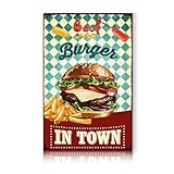 Finest Folia Alu Schild 30x20cm Deko Hobbyschild für Garten Wohnzimmer Garage Außenbereich Dekoration retro Tafel Hobbys wetterfest robust stabil RV002 (11 Burger)
