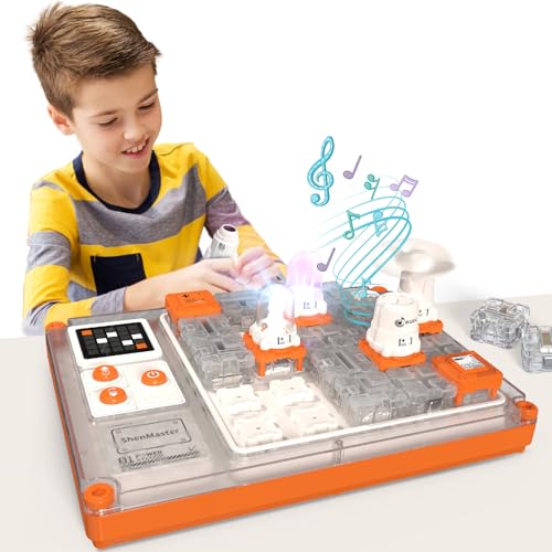 STEM - Juguete educativo electrónico a partir de 3 años, edición con 500 circuitos, pantalla LED y módulos recargables | Entrenamiento lógico, juego de experimentos físicos, bajo voltaje seguro, para