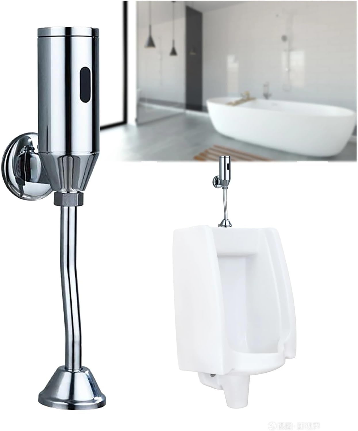 Manual Urinal Flushometer Touchless Toilet Wall Mounted Urinal Valve Sensor For Public Restroom Bathroom