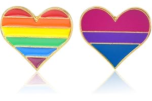 Colorful Pin Pair: Express Pride with 2-Piece Rainbow Brooch Set