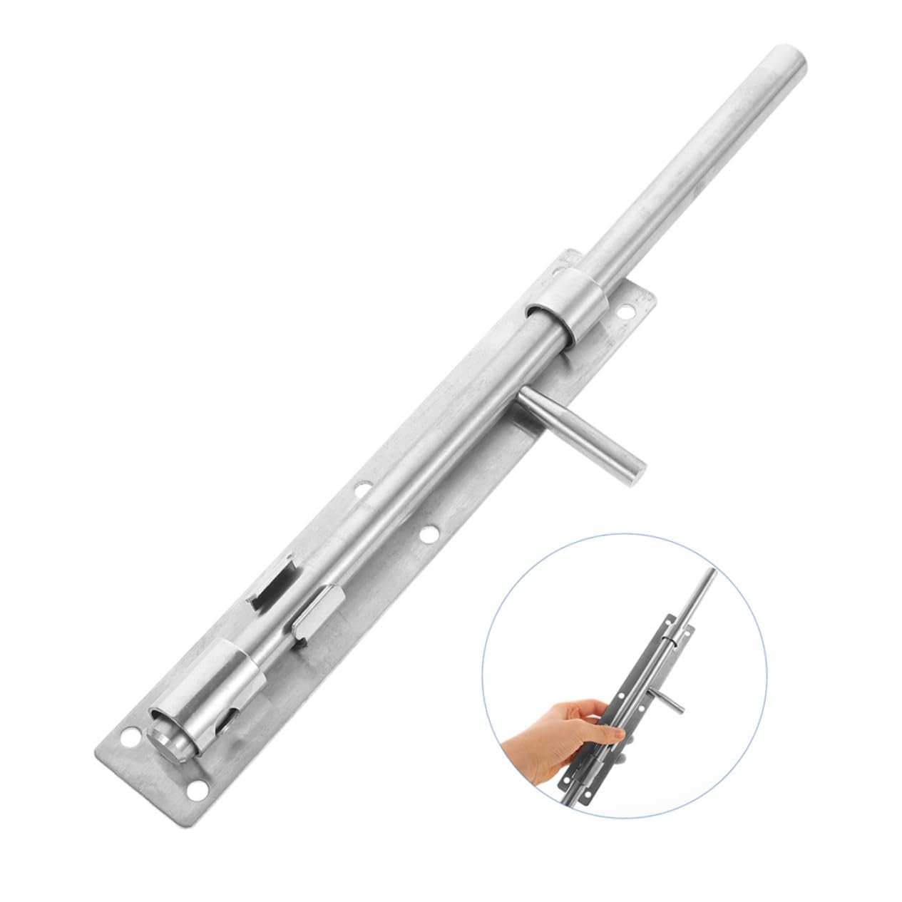 Loquet de Porte en Acier Inoxydable Épais 2pcs, Verrouillage Solide et Coulissant Facile, pour Portails et Salles de Bains, Longueur 216mm