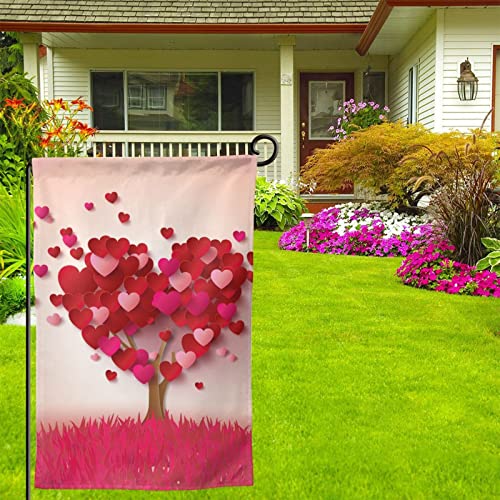 Drapeau de jardin arbre de cœur de haute qualité double face durable - 3