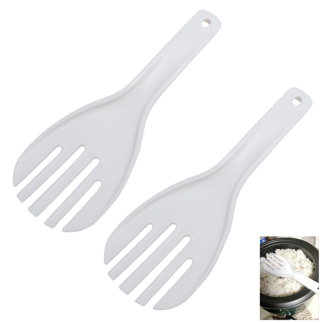 TorSor 2 Pack Large Rice Paddle Non-Stick 10'' Serving Rice Spoon Rice Scooper Rice Spatula Salad Servers Salad Tongs for Commercial Rice Cooker Warmer Large Capacity Rice Maker Pot Restaurant Canteen