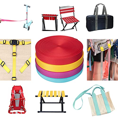 Image of Oak-Sports Nylon Webbing 1 Inch 1.5 Inch, Heavy Duty Nylon Webbing Strap 12 Yard, Durable Nylon Strapping for Indoor or Outdoor Gear, DIY Crafting, Repairing (Black, 12 Yard)