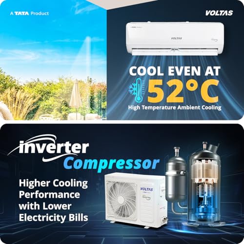Image of Voltas 1 ton 3 Star Split AC|Auto Clean|Sleep mode (123INV VECTRA EMERALD)