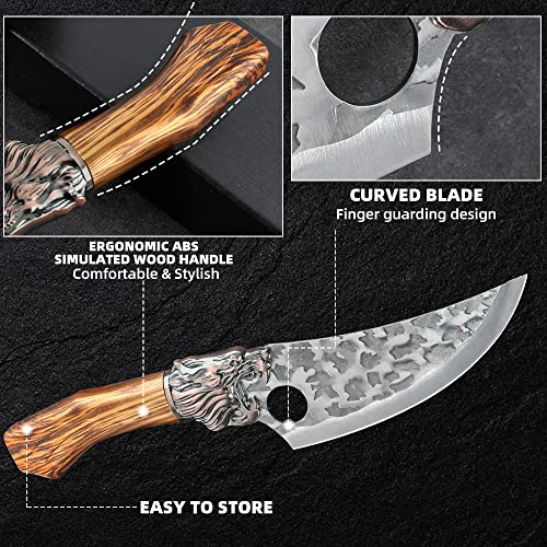 Vcxox Boning Knife High Carbon Stainless Steel Professional Grade Kitchen Boning Knife, Professional Wolf Head Handle Boning Knife For Outdoor And Home Use Meat, Camping, Bbq #TOP3