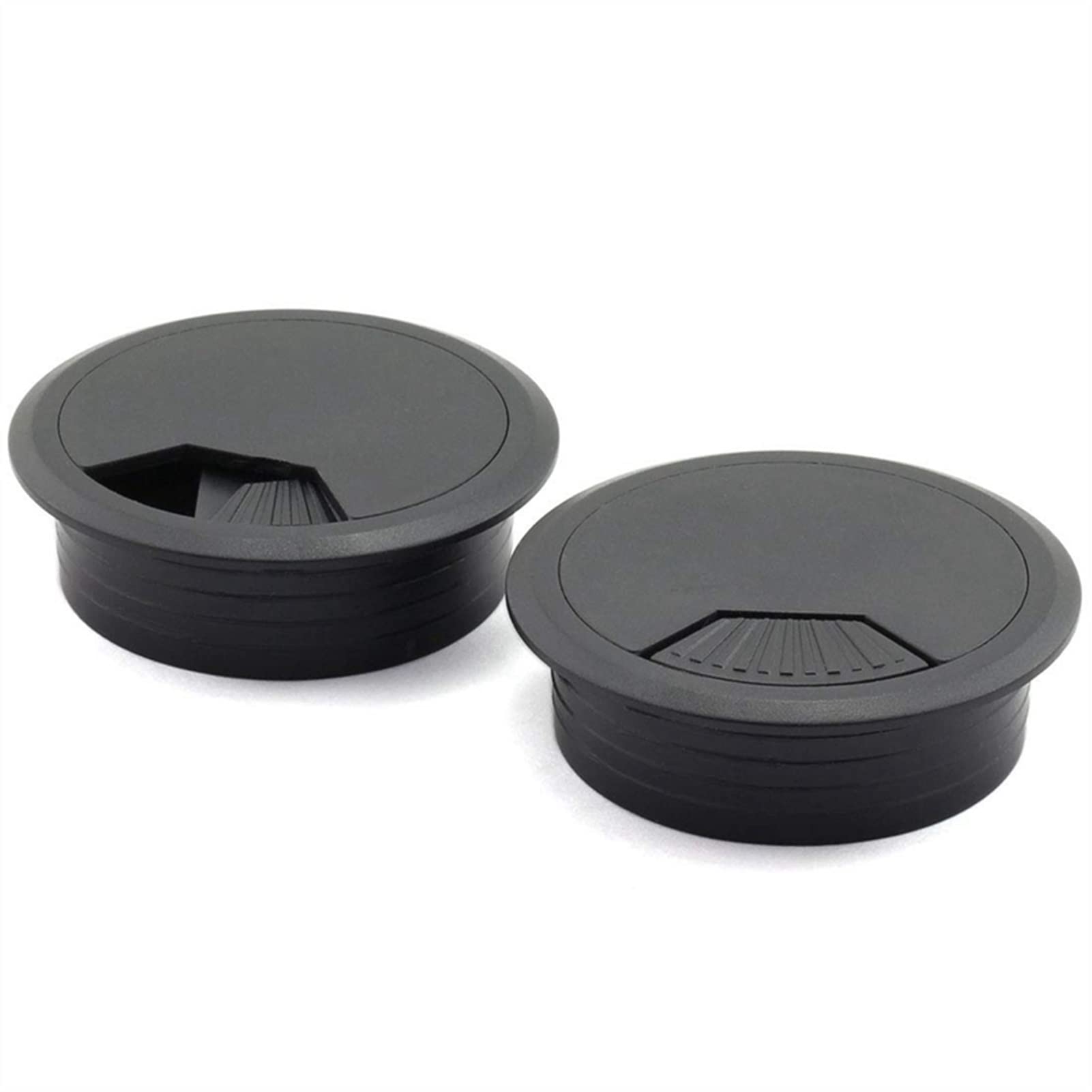 Passacavo in metallo per scrivania, 20 pezzi da 2 pollici, passacavi for scrivania, copriforo for organizzatore di cavi for PC da ufficio, copricavo in plastica(Black)