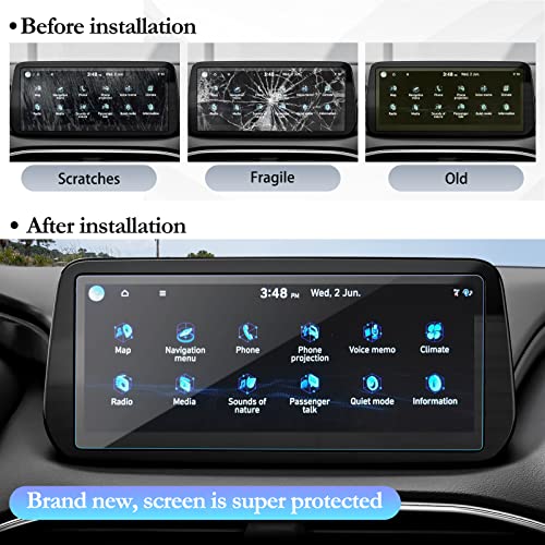 (Update) Sktu For 2021 2022 2023 Hyundai Santa Fe Screen Protector Film Display Anti Scratch Tempered Glass 9H Hardness Hd Clear Anti-Explosion Hyundai Santa Fe Screen Protector 2023 Gps Lcd Touch Screen Protector Foils (10.25In Navi) #TOP4