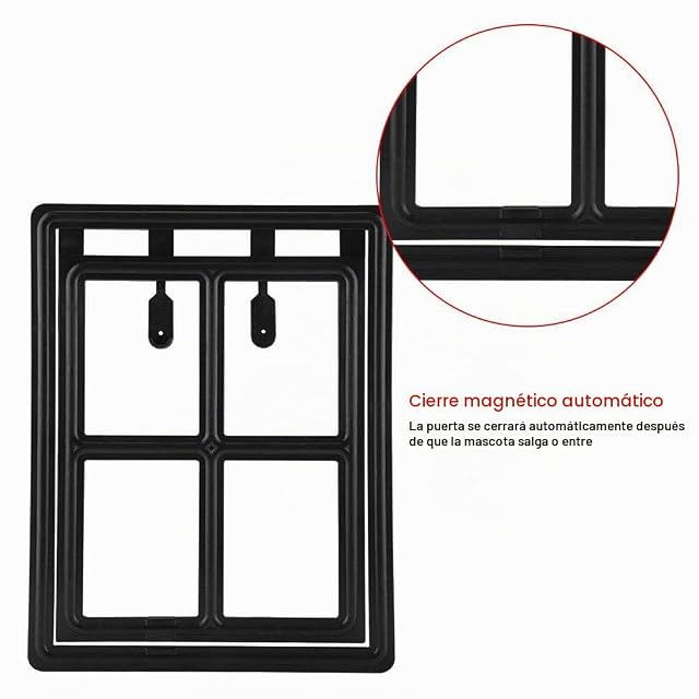 Foto 6 de 8 de Gatera para Gatos y Perros, 45,5 x 35,5 cm, Puerta Basculante para Mascotas Con Parada Automática