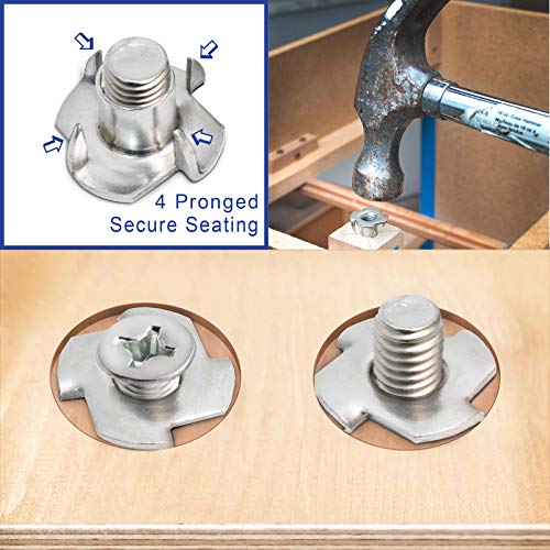 1/4"20 TNut (100 Pack), ZincPlated Steel Corriosion Resistant, 5/16