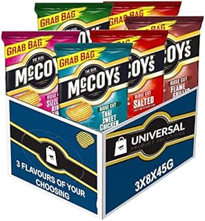 McCoy's Custom Case | 36 Pack | Choose any 3 Flavours & Receive 12x45g of each Choice | Includes 5 Varieties of Crunchy Potato Crisps Perfect for Snacking