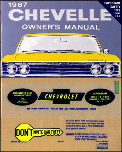 1967 Chevelle Owners Manual with Envelope 67 El Camino Malibu SS Concours Guide