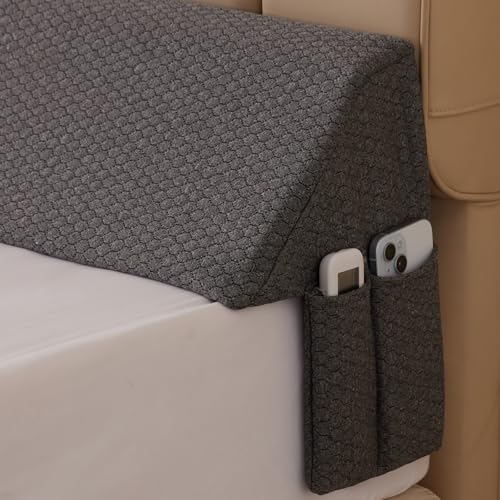 Image of Bedluxe King Wedge Pillow Headboard (76 inchx10 inchx6 inch), Bed Wedge Pillow for Headboard, Foam Headboard Pillow, Bed Gap Filler King - Fill The Gap (0-7 inch), Mattress Gap Filler (Air-Layer Black, 76 inchx10 inchx6 inch)