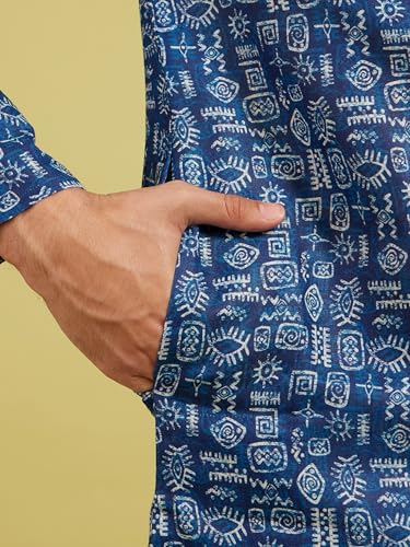 Image of DIWAS BY MANYAVAR Men's Cotton Blend Printed Kurta (1pc)